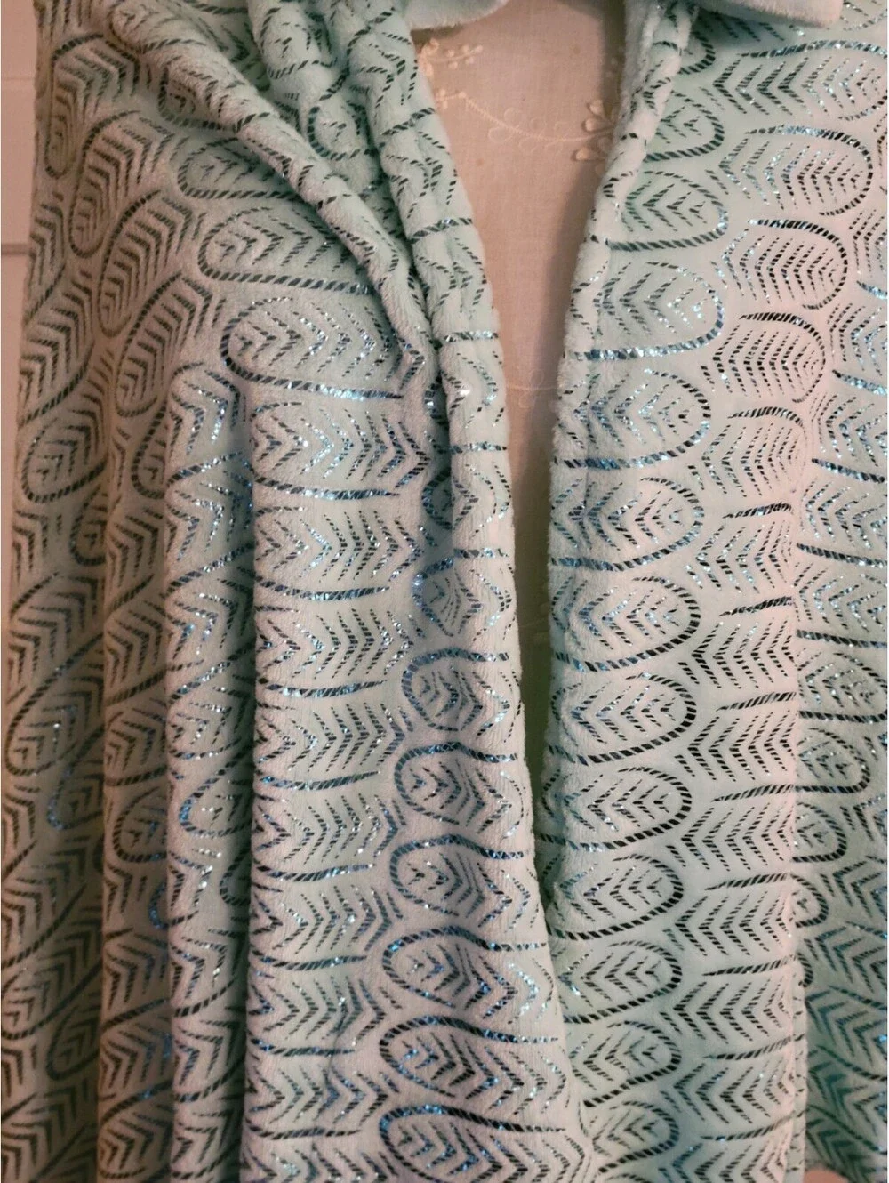 Justice  Hooded Unicorn  Blanket/robe Aqua/ Green Silver Accent Snuggie One Size